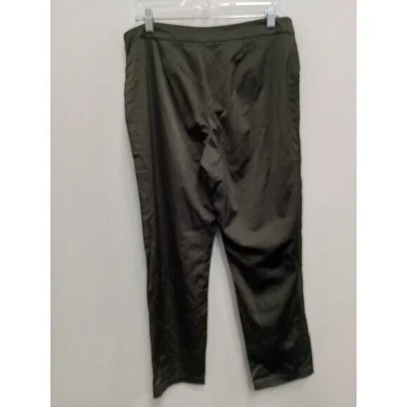 Eileen Fisher Womens Dress Pants Medium Olive Green Satin Straight Leg Classic - Picture 5 of 8